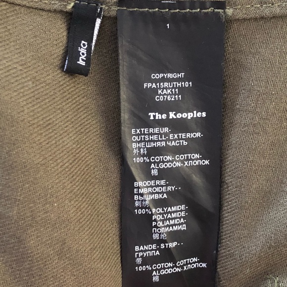 The Kooples Paris Designer Beaded Embroidered Green Parka Coat Women's Jacket S - Picture 10 of 11